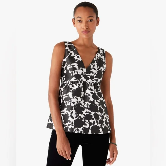 NWOT Kate Spade New York Bicolor Floral Soiree Top Small Never Worn
