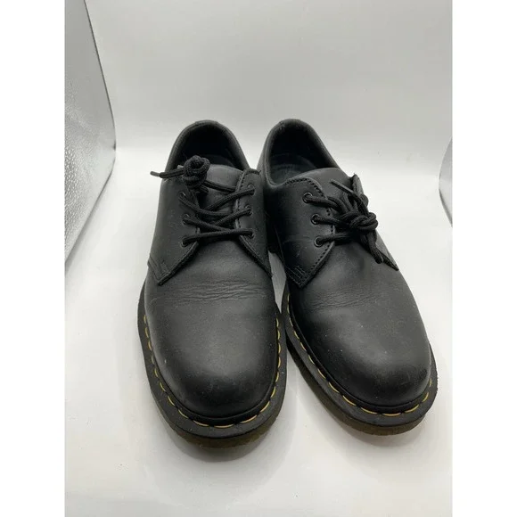 Dr. Martens P0432 Black Leather Safety Shoes Steel Toe Men's US 9 EU 42