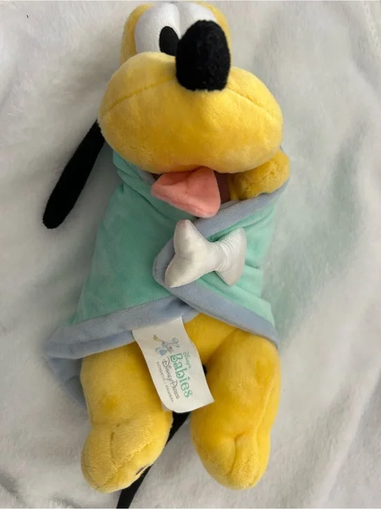 Disney Baby Pluto Plush with Mint Green Blanket