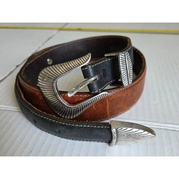 Silver Creek Classics Belt Leather Buffalo Nickel Western 53509 Mens Size 32