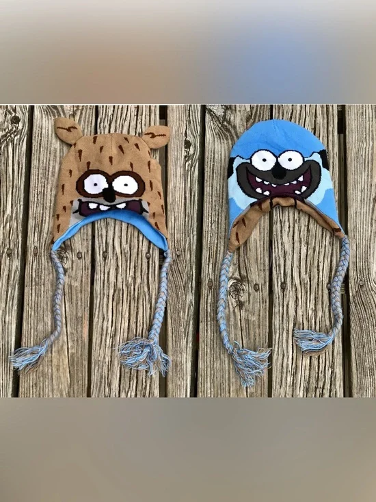 CARTOON NETWORK Reversible Mordecai Rigby Regular Show Hat Sweater Cap One Size