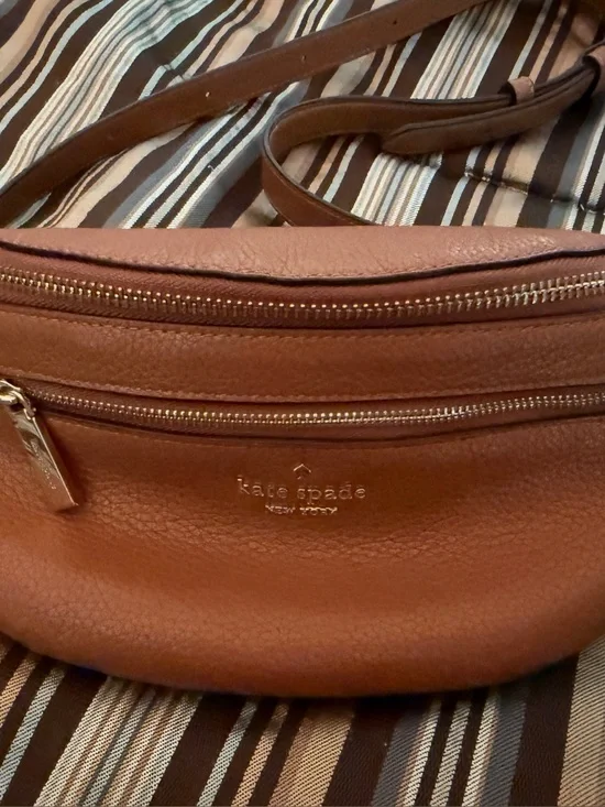 Kate Spade Pebbled Leather Crossbody Belt Bag - Tan Brown