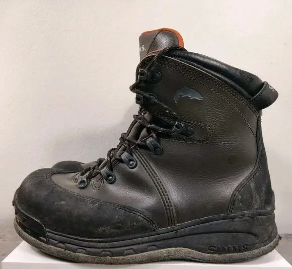 Simms Tributary Wading Boots Mens 11 Basalt Felt Sole Fly Fishing Waterproof EUC