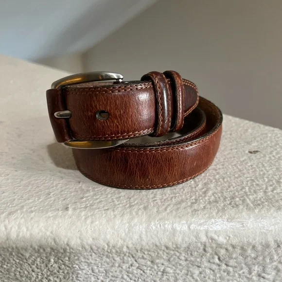 Fossil brown distressed Leather‎ Belt Mens Medium l Work Rugged Utility IGrunge