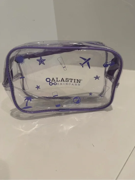 Alastin Skincare Clear Travel Cosmetic Bag - Purple Trim