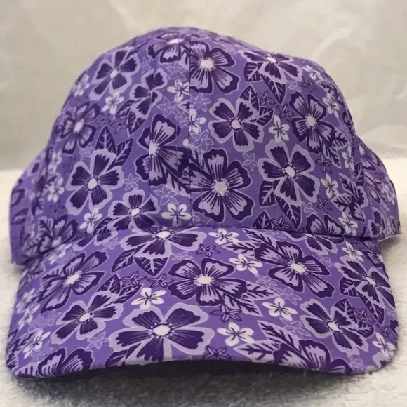 Girl's Adjustable Purple Floral Designer Hat