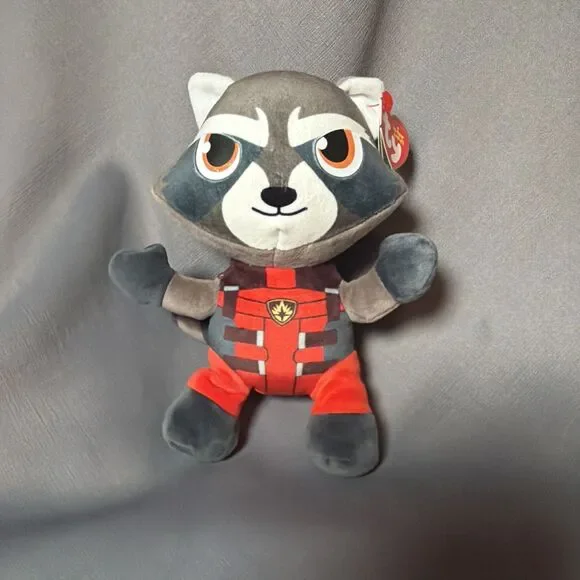 TY Beanie Baby Marvel Avengers Guardians Galaxy Super Hero ROCKET RACCOON -M