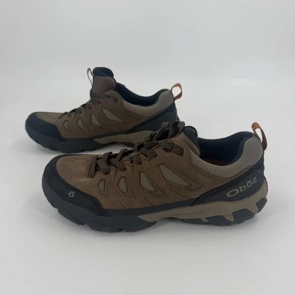 Oboz Sawtooth X Low Hiking Shoes Mens US Size 9 Brown Black Waterproof Lace Up