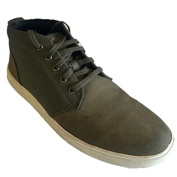 Timberland Davis Square Men's Size 7.5  Chukka Dark Green Nubuck Canvas Sneaker