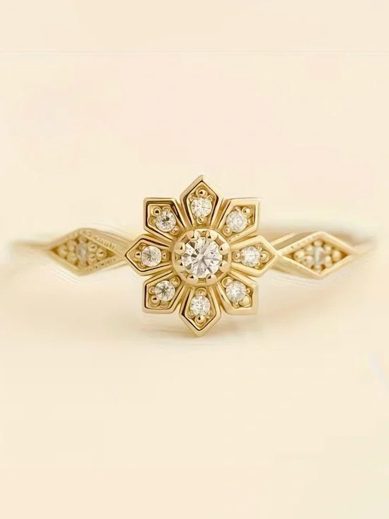 BNIB - Gold Floral Accent Ring