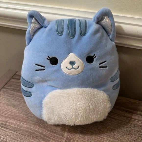 Squishmallows Corinna Kitty Cat Plush Claires 8”‎ KellyToy Pale Blue