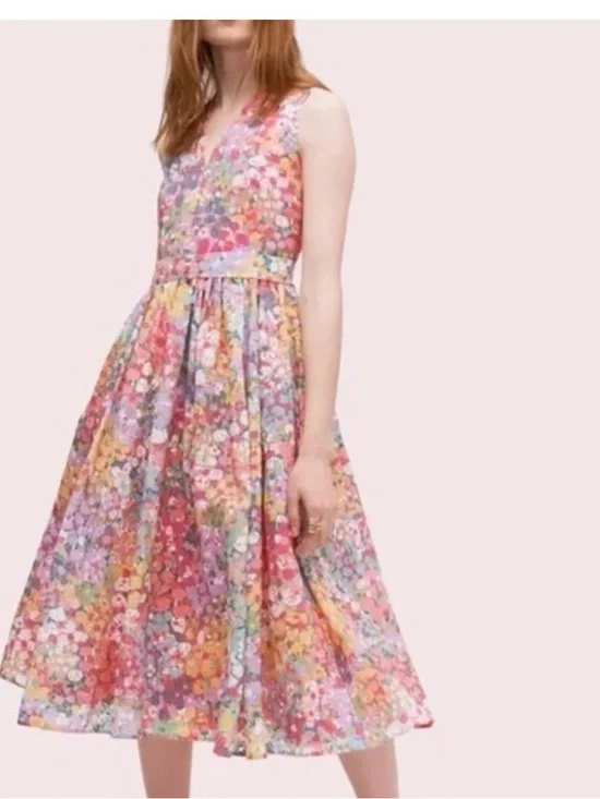 kate spade Pink Floral Midi Dress