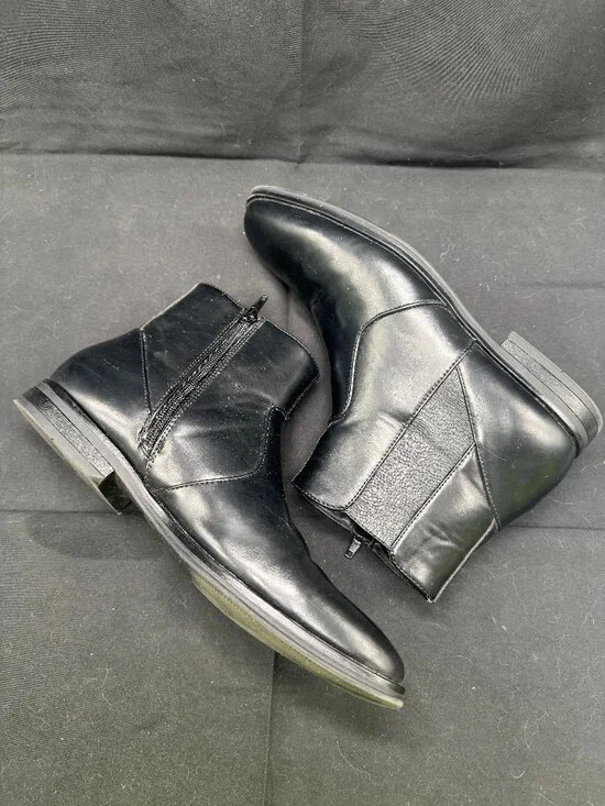 Vintage Black Alfani Men's Luxe Chelsea Side Zip Boots Size 8.5