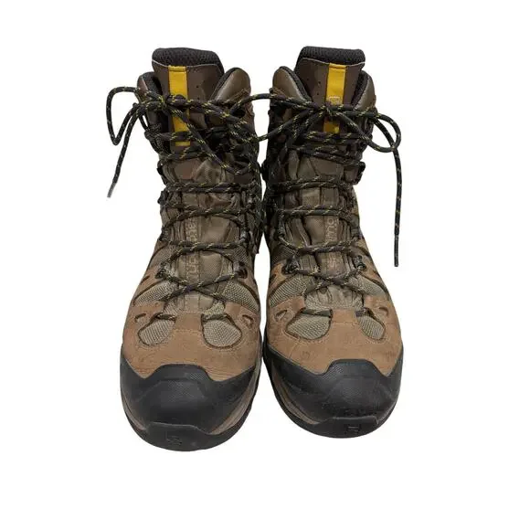 Salomon Quest Sz 10 4D 3 GTX hiking boots brown suede + Mesh Contagrip Gore-Tex