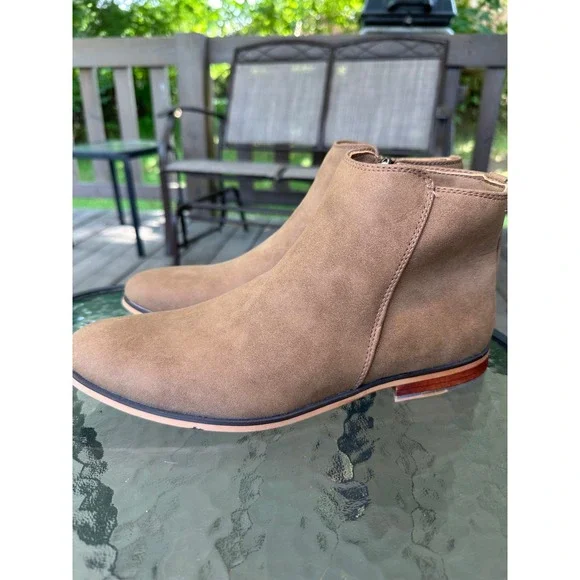 Steve Madden Ankle Boots Taupe Suede, Zipper Closure Casual Style Mens Size‎ 8M
