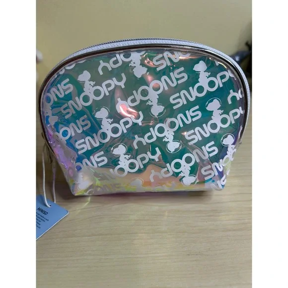 Miniso Peanuts Snoopy‎ Holographic Iridescent Cosmetic Bag Astronaut Pouch New