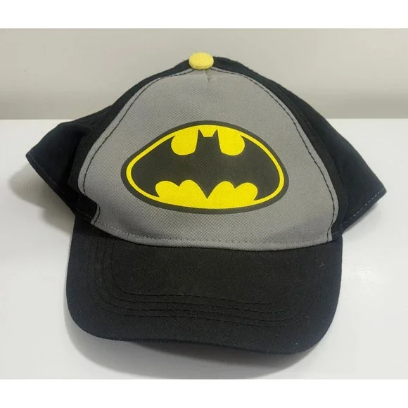 Batman Hat Cap Strap Back Youth Boys Kids Dc‎ Comics Black Gray Logo