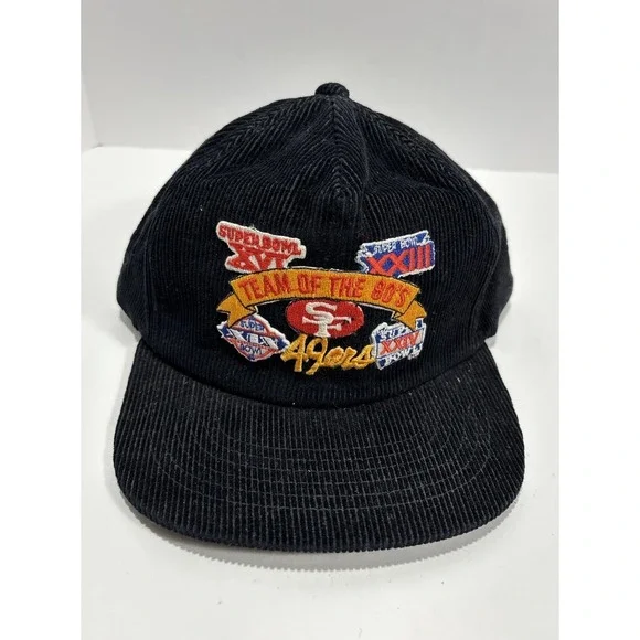 49ers San Francisco Team of the 80s 4 Super Bowl Champs‎ Corduroy Hat Cap Amapro