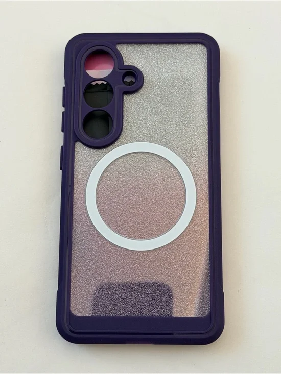 Samsung Galaxy S26 Purple Gradient MagSafe-Compatible Glitter Phone Case