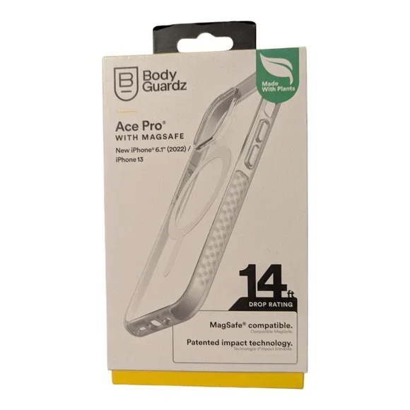D8. BodyGuardz Ace Pro MagSafe Case For Apple iPhone 14/13 - Clear