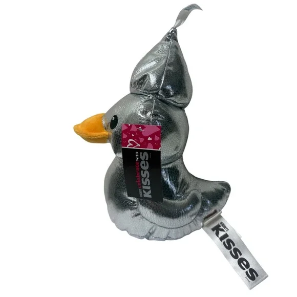 Hershey's Kisses Plush Duck Silver Metallic Dan Dee Valentine 8