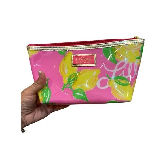 Lilly Pulitzer for Estee Lauder Makeup Bag Cosmetic Case‎ Barbie Pink