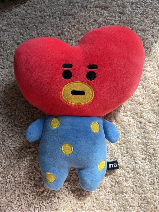 BT21 TATA Plush Toy - Red Head with Blue Body