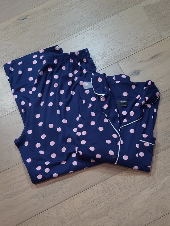 kate spade New York Pajamas Women's sz XL Dream a Little Dream Polka Dot Navy
