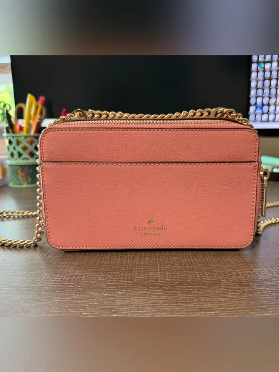 Kate Spade used pink leather chain crossbody bag