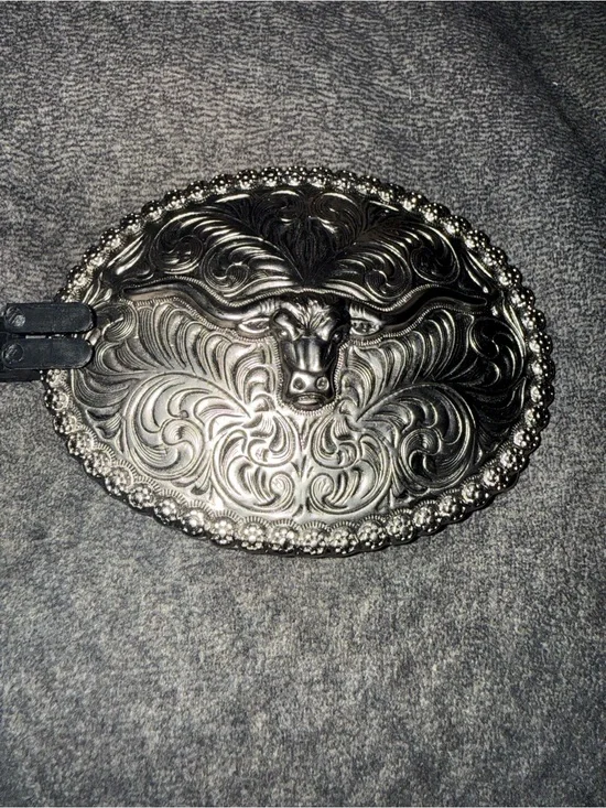 Cody James Western Bull Head Silver Belt Buckle - Men Accessories