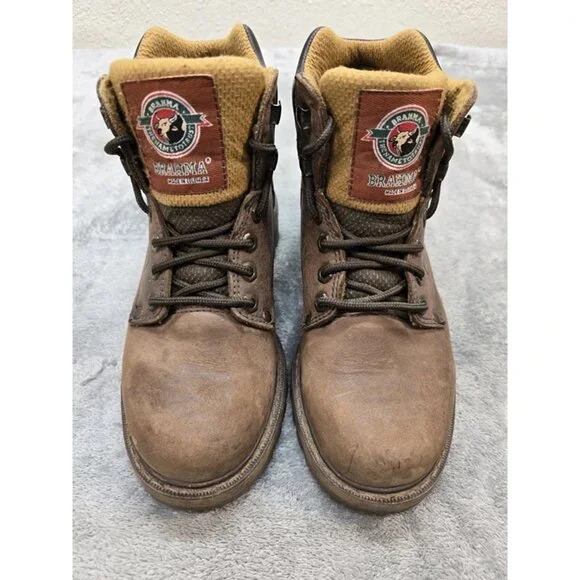 Brahma Combat Boots Mens 5 Work Brown Oil‎ Tan Leather Extended Wear Track