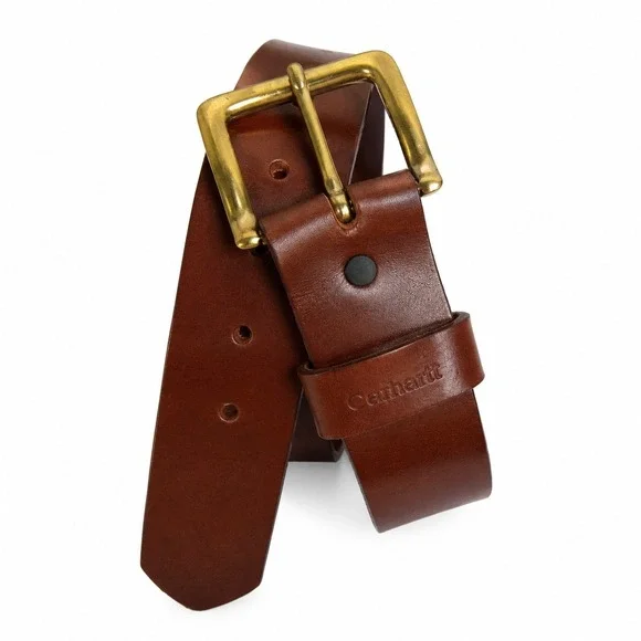 Carhartt Mens 36 Leather Work Belt Brass Buckle Rugged Casual Brown Gorpcore