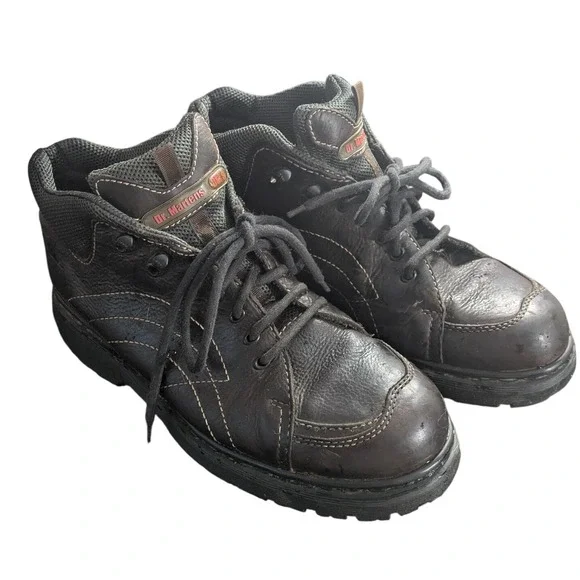 Rare Dr. Martens 9246 Brown Leather Chunky VTG Boots Transitional MIE Sole USM13