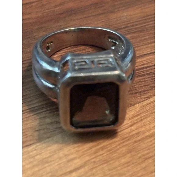 Vintage 925 Sterling Silver Smoky Quartz Mens Ring Size 7