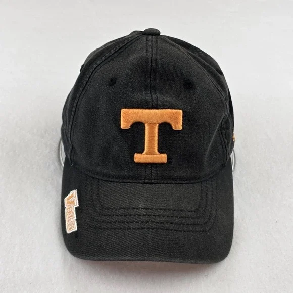 Vintage Adidas Tennessee Volunteers Hat Flexfit Black Cap Orange Under Brim NCAA