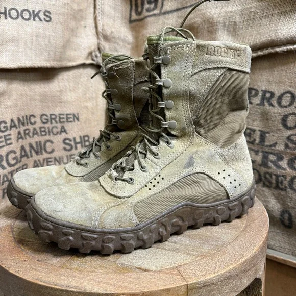 Rocky S2V Special Ops Tactical Military Boots Mens 11.5 Tan Good Lace Up Vibram