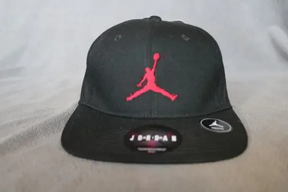 AIR JORDAN Jumpman Youth Hat Snapback Cap Black Red Embroidered Logo One Size