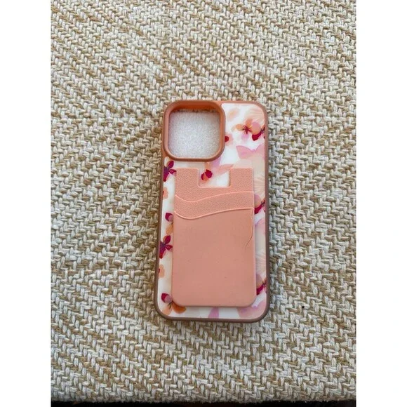 iPhone Floral Phone Case with Card Holder Pocket 6 x 3