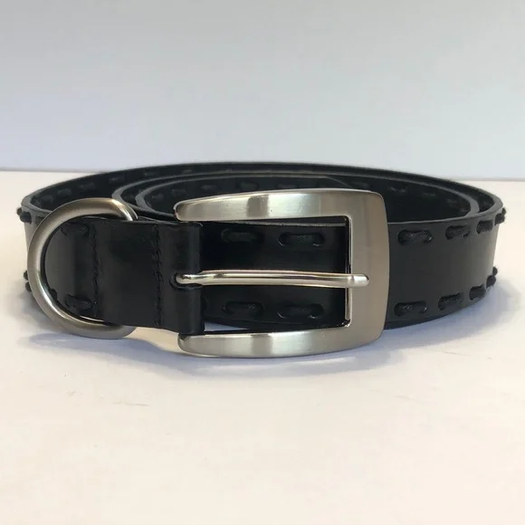 Men’s Black Side Stitched Leather Belt size XL