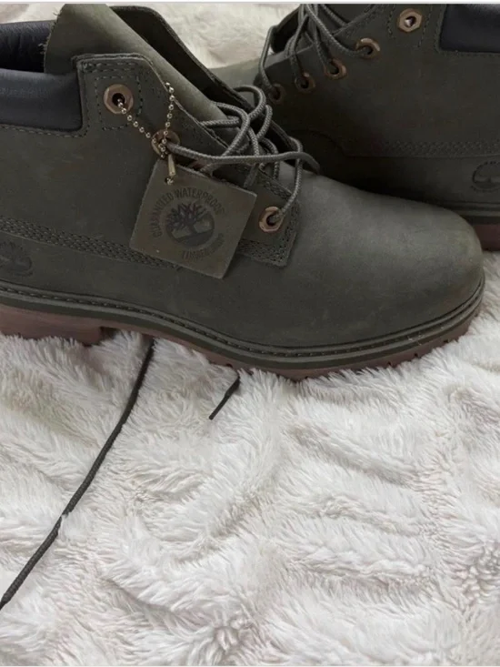 Timberland Olive Green Leather Boots