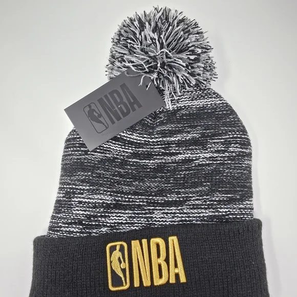 NBA Black and White Knit Beanie with NBA logo NWT