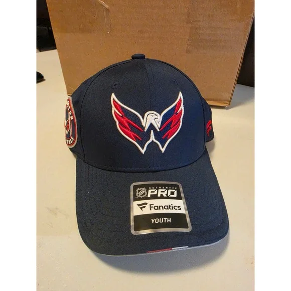 Washington Capitals Fanatics NHL Authentic Pro Youth Snapback Hat Navy Blue New