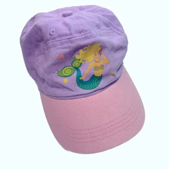 Backyard and Beyond Mermaid Ball Cap Hat, Purple Pink One Size Little Girl
