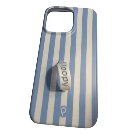 Loopy Case 14 Pro Max blue white stripe