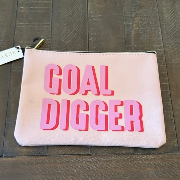 Pink 'Goal Digger' Cosmetic Pouch