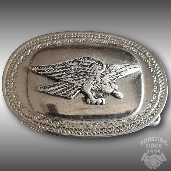 Vintage Belt Buckle Flying American Bald Eagle Silver Color‎ Western Style Gift