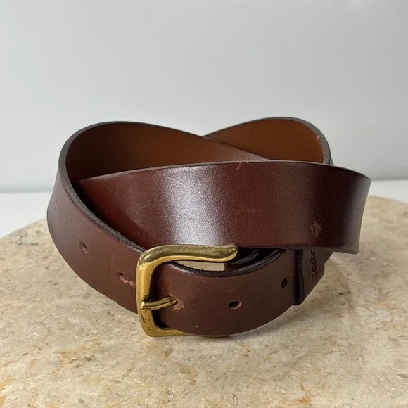 Carhartt Men's Dark Brown Leather Belt Brass Buckle Leather Argentina Sz 36