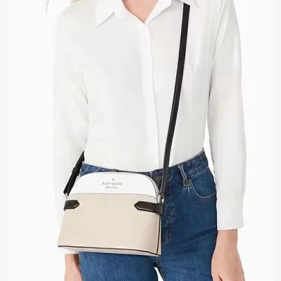 Kate Spade Staci Colorblock DomeCrossbody Bag in Warm Beige Multi