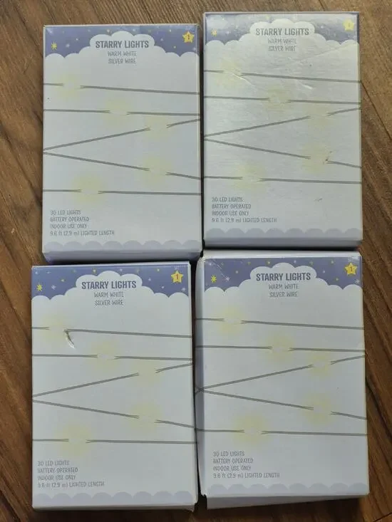 Target 4 Pack of 30 LED String Lights Warm White Silver Wire Indoor Lights 40 ft