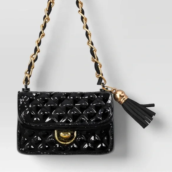 New with tags - Wondershop Black Quilted Chain Link Strap Bag Ornament